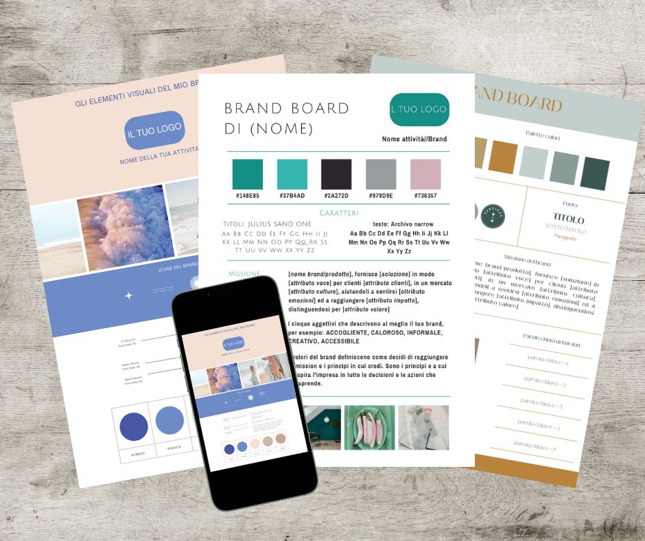 brand board personalizzabile download